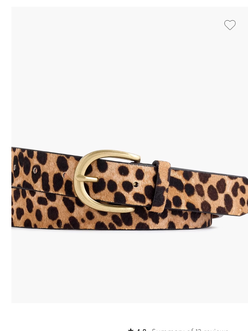 Jcrew Calf Hair Belt In Leopard Print